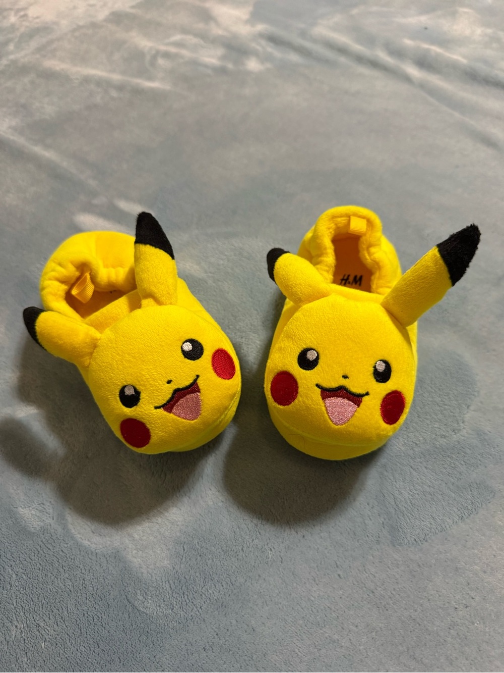 Pikachu Plush Baby Slippers - Yellow